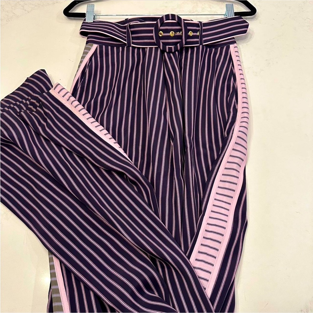 Zimmermann Silk Wide Leg Trousers with adjustable belt